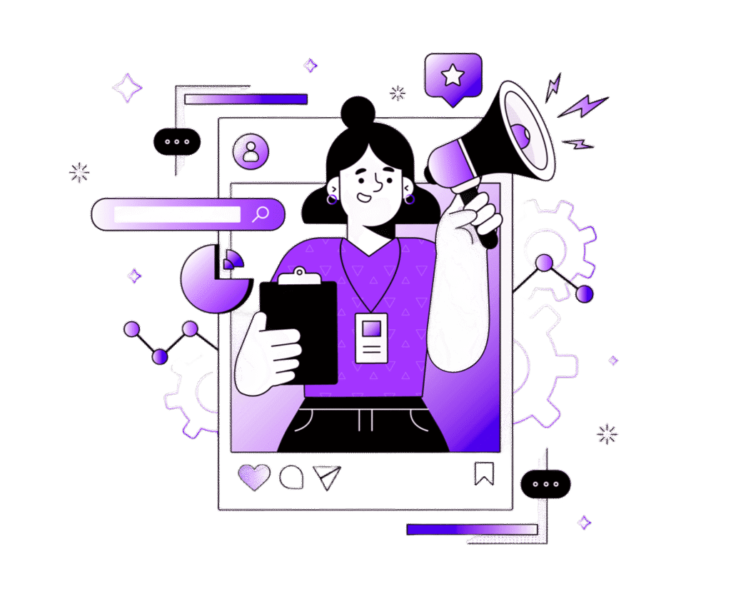 mulher fazendo marketing digital em tatui